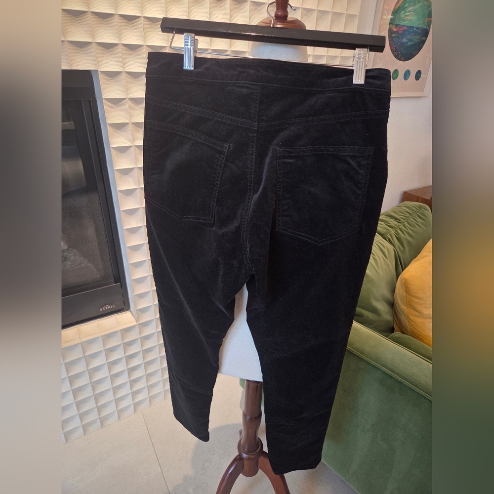 Ramy Brook Black Velvet Skinny Jeans with Sailor Button Detail - Picture 2 of 7